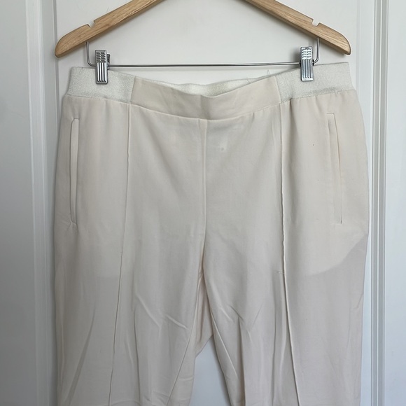 Alessa W. Collection Women’s Pull-On Cuffed Pants Cream 12P - Picture 2 of 5